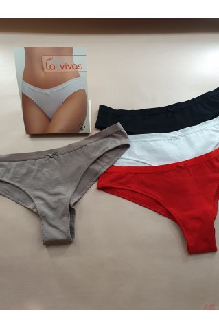 Гладкі трусики бразиліана з бавовни La Vivas 20303